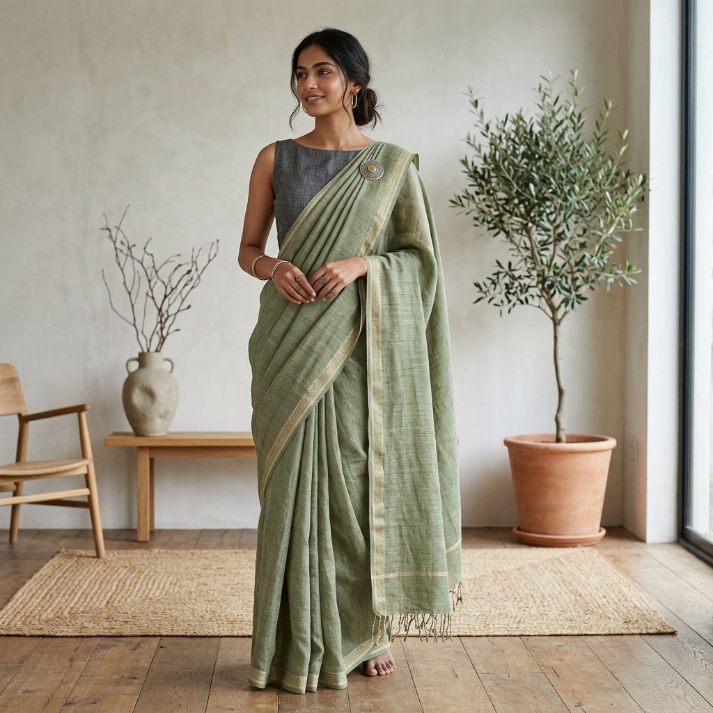 Modern Linen Sarees for the Sophisticated Woman